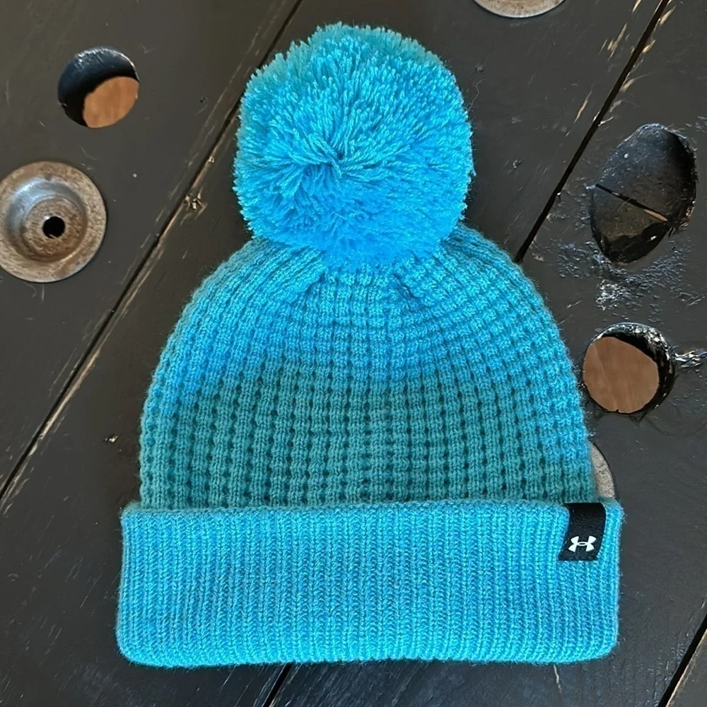 Under Armour Favorite Waffle Pom Beanie - Turquoise